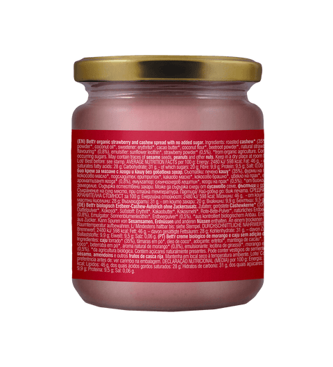 BIO Krem z truskawkami i orzechami nerkowca, bez dodatku cukru