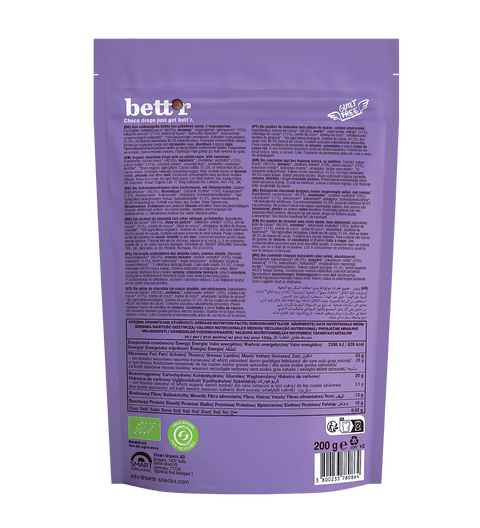 BIO Czekoladowe Kropelki, bez dodatku cukru