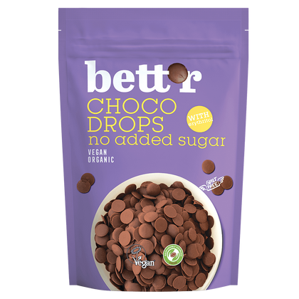 BIO Czekoladowe Kropelki, bez dodatku cukru