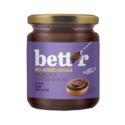 BIO Krem kakaowy z orzechami laskowymi, bez dodatku cukru