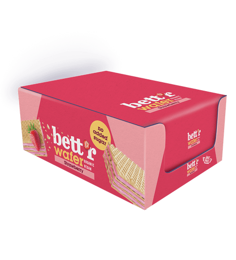 BIO Wafelek z kremem truskawkowo-nerkowcowym, bez dodatku cukru