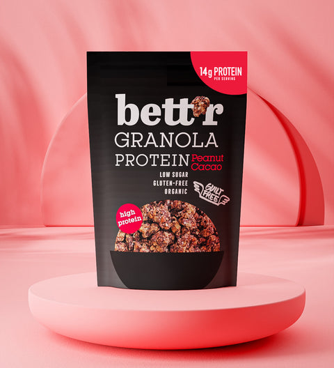 BIO Proteinowa granola z orzeszków ziemnych i kakao