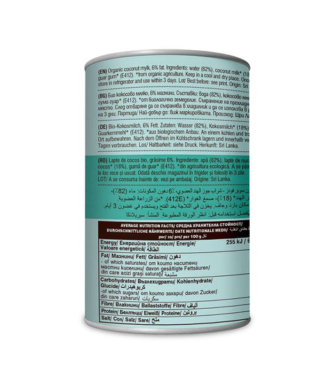 Bio Mleko kokosowe, 6% tłuszczu