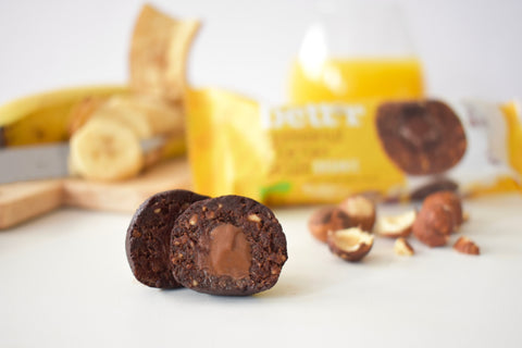 Bio Kulki owocowe z nadzieniem z orzechów laskowych i kakao