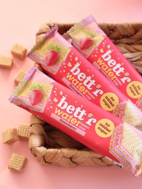 BIO Wafelek z kremem truskawkowo-nerkowcowym, bez dodatku cukru