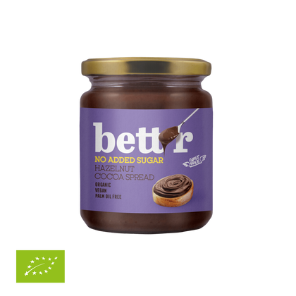 BIO Krem kakaowy z orzechami laskowymi, bez dodatku cukru