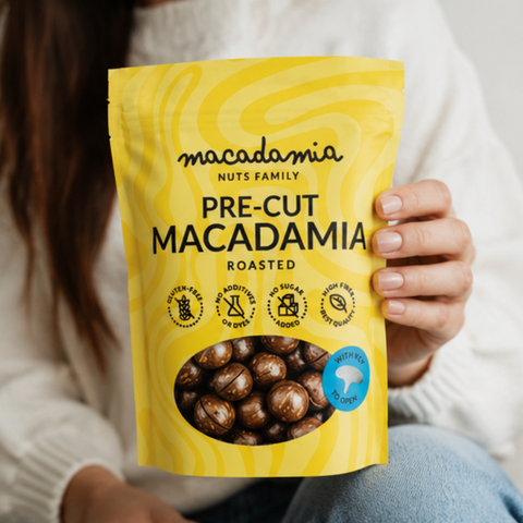 Nacięte prażone makadamie