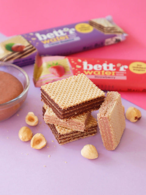 BIO Wafelek z kremem truskawkowo-nerkowcowym, bez dodatku cukru