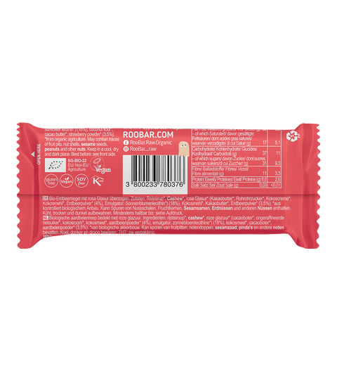 BIO Baton Truskawkowy w Różowej Czekoladzie