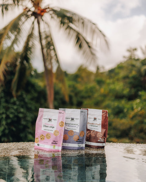 Bio mini ciasteczka o smaku słonego karmelu i migdałów