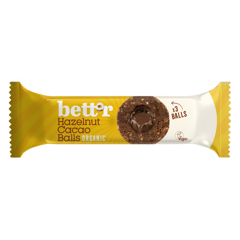 Bio Kulki owocowe z nadzieniem z orzechów laskowych i kakao