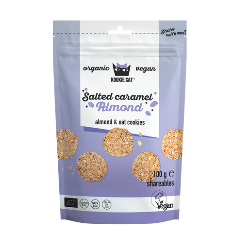 Bio mini ciasteczka o smaku słonego karmelu i migdałów